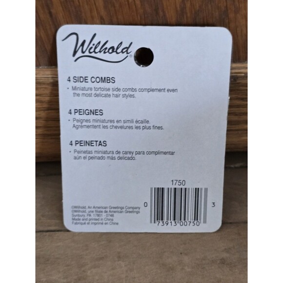 Vintage Wilhold Fashion Side Combs No. 1750 Small Hair Accessories NOS - Picture 3 of 4
